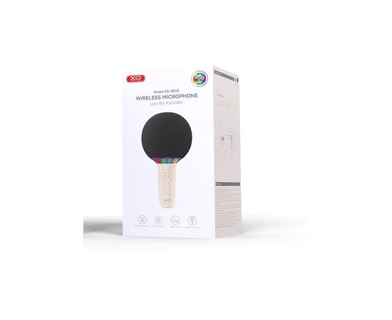 Микрофон XO BE50 Bluetooth, AUX, LED Beige (BE50.beige), изображение 3 Микрофон XO BE50 Bluetooth, AUX, LED Beige (BE50.beige), изображение 3