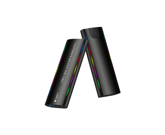Карман внешний Dynamode M.2 SSD NVMe/SATA combo USB3.2 GEN2 Type-C aluminium black (DM-CAD-SSD10), изображение 2 Карман внешний Dynamode M.2 SSD NVMe/SATA combo USB3.2 GEN2 Type-C aluminium black (DM-CAD-SSD10), изображение 2