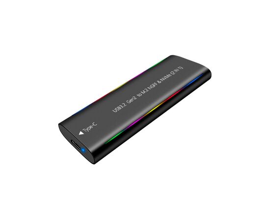 Карман внешний Dynamode M.2 SSD NVMe/SATA combo USB3.2 GEN2 Type-C aluminium black (DM-CAD-SSD10), изображение 3 Карман внешний Dynamode M.2 SSD NVMe/SATA combo USB3.2 GEN2 Type-C aluminium black (DM-CAD-SSD10), изображение 3