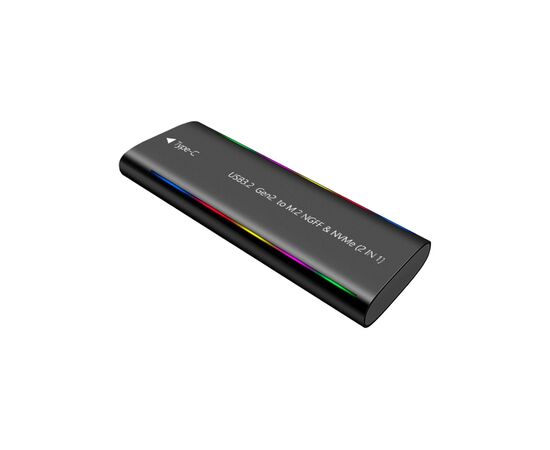 Карман внешний Dynamode M.2 SSD NVMe/SATA combo USB3.2 GEN2 Type-C aluminium black (DM-CAD-SSD10), изображение 4 Карман внешний Dynamode M.2 SSD NVMe/SATA combo USB3.2 GEN2 Type-C aluminium black (DM-CAD-SSD10), изображение 4