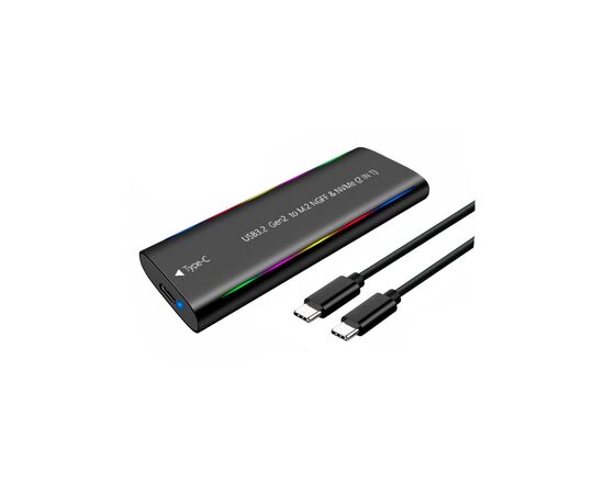 Кишеня зовнішня Dynamode M.2 SSD NVMe/SATA combo USB3.2 GEN2 Type-C aluminium black (DM-CAD-SSD10)