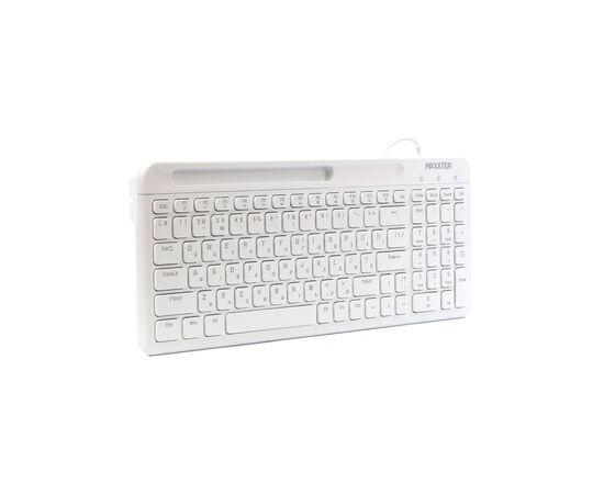 Клавиатура Maxxter KB-01W-UA USB White (KB-01W-UA), изображение 3 Клавиатура Maxxter KB-01W-UA USB White (KB-01W-UA), изображение 3