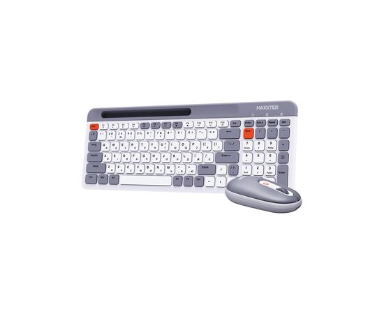 Комплект Maxxter KMS-WCM-03G-UA Wireless Gray/White (KMS-WCM-03G-UA), зображення 2 Комплект Maxxter KMS-WCM-03G-UA Wireless Gray/White (KMS-WCM-03G-UA), зображення 2