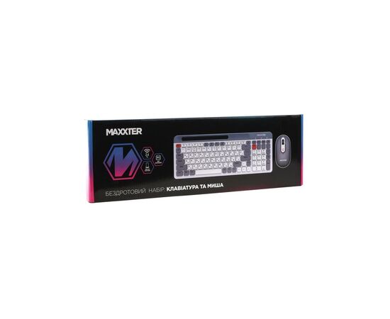 Комплект Maxxter KMS-WCM-03G-UA Wireless Gray/White (KMS-WCM-03G-UA), зображення 5 Комплект Maxxter KMS-WCM-03G-UA Wireless Gray/White (KMS-WCM-03G-UA), зображення 5