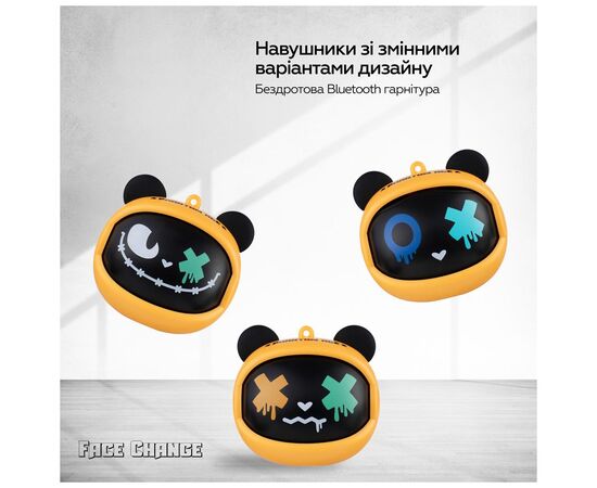 Наушники XoKo G05-face changing TWS Yellow-Black (G05-YEBK), изображение 4 Наушники XoKo G05-face changing TWS Yellow-Black (G05-YEBK), изображение 4