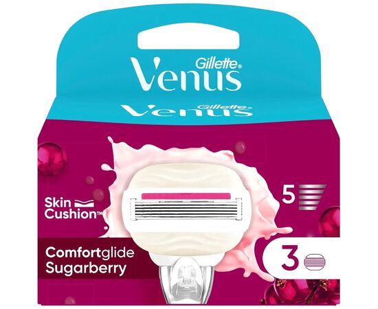 Сменные кассеты Gillette Venus Comfortglide Olay Sugarberry 3 шт. (8700216674164), изображение 2 Сменные кассеты Gillette Venus Comfortglide Olay Sugarberry 3 шт. (8700216674164), изображение 2