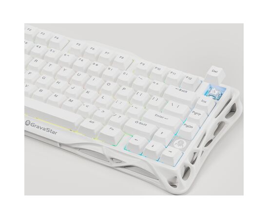 Клавіатура GravaStar Mercury K1 Lite Wireless/Bluetooth/USB UA White (GSK1LITE_WHT), зображення 4 Клавіатура GravaStar Mercury K1 Lite Wireless/Bluetooth/USB UA White (GSK1LITE_WHT), зображення 4