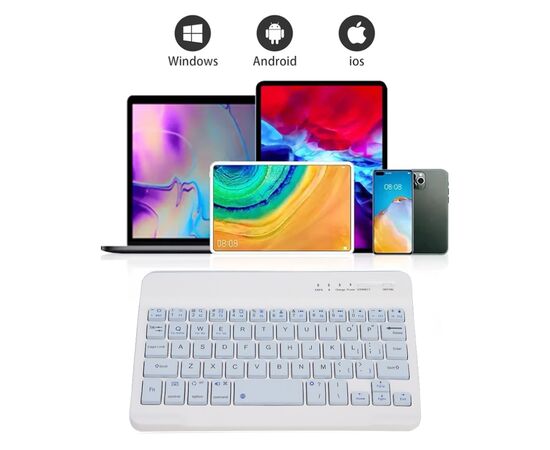 Клавіатура BeCover Bluetooth UA Light Blue (713410), зображення 5 Клавіатура BeCover Bluetooth UA Light Blue (713410), зображення 5