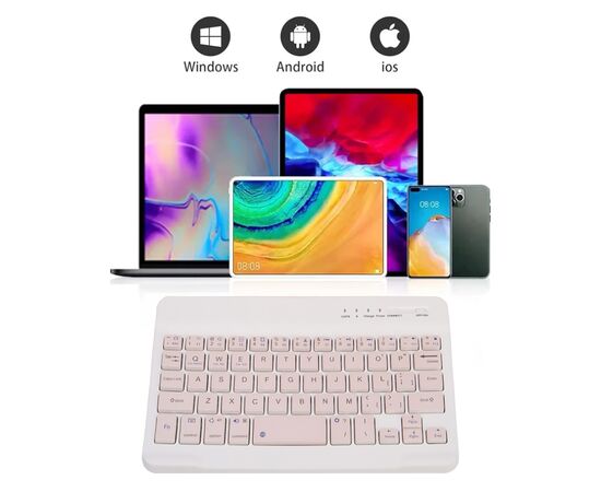 Клавіатура BeCover Bluetooth UA Pink (713411), зображення 5 Клавіатура BeCover Bluetooth UA Pink (713411), зображення 5