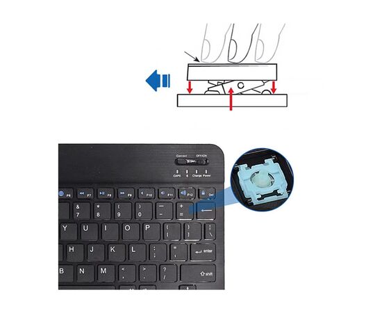 Клавиатура BeCover (245х150 мм) Bluetooth UA Black (713405), изображение 4 Клавиатура BeCover (245х150 мм) Bluetooth UA Black (713405), изображение 4