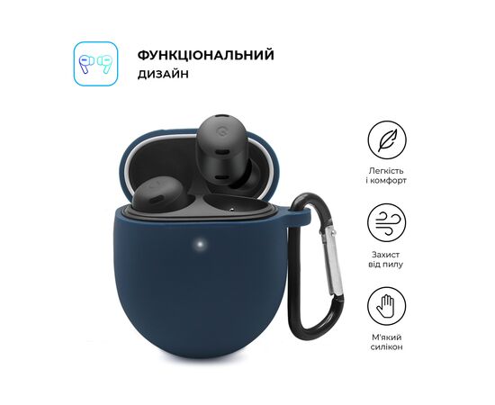 Чохол для навушників Armorstandart Hang Case для Google Pixel Buds Pro Midnight Blue (ARM75404), зображення 2 Чохол для навушників Armorstandart Hang Case для Google Pixel Buds Pro Midnight Blue (ARM75404), зображення 2