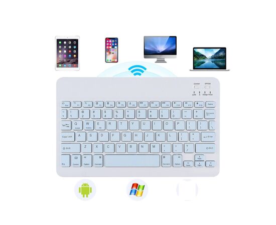 Клавиатура BeCover (245х150 мм) Bluetooth UA Light Blue (713407), изображение 2 Клавиатура BeCover (245х150 мм) Bluetooth UA Light Blue (713407), изображение 2