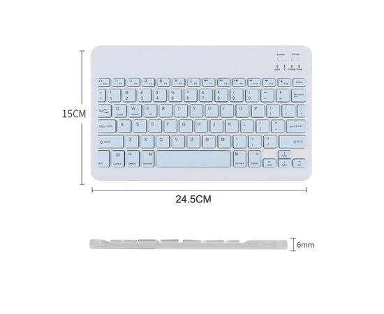 Клавиатура BeCover (245х150 мм) Bluetooth UA Light Blue (713407), изображение 4 Клавиатура BeCover (245х150 мм) Bluetooth UA Light Blue (713407), изображение 4
