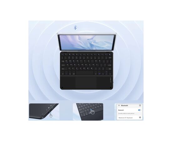 Клавіатура BeCover with TouchPad Bluetooth UA Black (713403), зображення 7 Клавіатура BeCover with TouchPad Bluetooth UA Black (713403), зображення 7