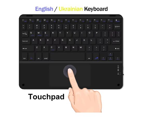 Клавиатура BeCover with TouchPad Bluetooth UA Black (713403)