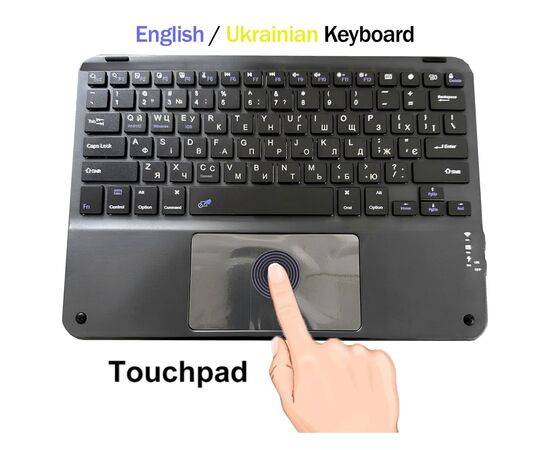 Клавиатура BeCover (265х185 мм) with TouchPad Bluetooth UA Black (713401)
