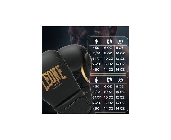 Боксерские перчатки Leone GN059D Black/Gold 10 унцій (GN059D_Bl/Gold_10oz), изображение 10 Боксерские перчатки Leone GN059D Black/Gold 10 унцій (GN059D_Bl/Gold_10oz), изображение 10
