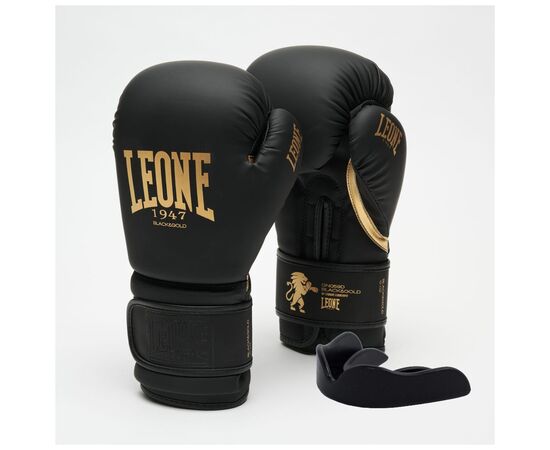 Боксерские перчатки Leone GN059D Black/Gold 16 унцій (GN059D_Bl/Gold_16oz)