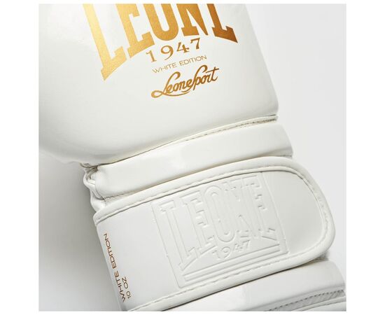 Боксерские перчатки Leone GN059W White/Gold 10 унцій (GN059W_White_10oz), изображение 7 Боксерские перчатки Leone GN059W White/Gold 10 унцій (GN059W_White_10oz), изображение 7