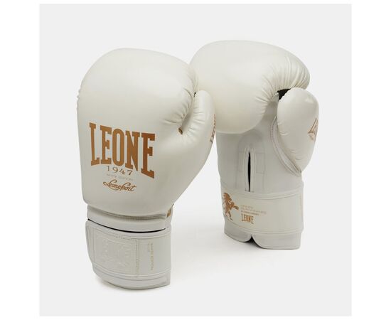Боксерские перчатки Leone GN059W White/Gold 14 унцій (GN059W_White_14oz), изображение 2 Боксерские перчатки Leone GN059W White/Gold 14 унцій (GN059W_White_14oz), изображение 2