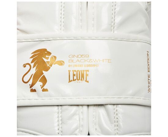Боксерские перчатки Leone GN059W White/Gold 14 унцій (GN059W_White_14oz), изображение 7 Боксерские перчатки Leone GN059W White/Gold 14 унцій (GN059W_White_14oz), изображение 7