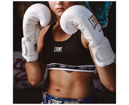 Боксерские перчатки Leone GN059W White/Gold 14 унцій (GN059W_White_14oz), изображение 8 Боксерские перчатки Leone GN059W White/Gold 14 унцій (GN059W_White_14oz), изображение 8
