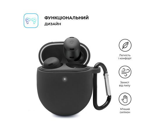 Чохол для навушників Armorstandart Hang Case для Google Pixel Buds Pro Black (ARM75403), зображення 2 Чохол для навушників Armorstandart Hang Case для Google Pixel Buds Pro Black (ARM75403), зображення 2