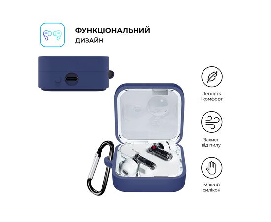 Чехол для наушников Armorstandart Hang Case для Nothing Ear (2) Navy Blue (ARM75399), изображение 2 Чехол для наушников Armorstandart Hang Case для Nothing Ear (2) Navy Blue (ARM75399), изображение 2