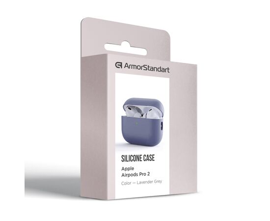 Чехол для наушников Armorstandart Silicone Case для Apple Airpods Pro 2 Lavender Grey (ARM64543), изображение 3 Чехол для наушников Armorstandart Silicone Case для Apple Airpods Pro 2 Lavender Grey (ARM64543), изображение 3