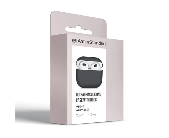 Чехол для наушников Armorstandart Ultrathin Silicone Case для Apple AirPods 3 Lavander Grey (ARM60298), изображение 3