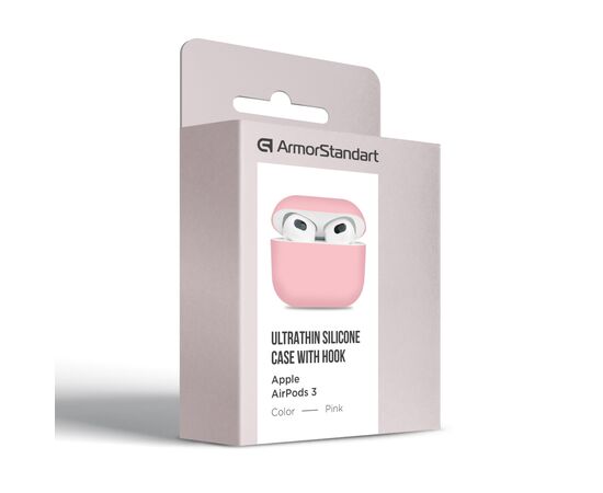Чохол для навушників Armorstandart Ultrathin Silicone Case для Apple AirPods 3 Pink (ARM60288), зображення 3