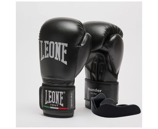 Боксерские перчатки Leone GN383 Thunder Black 10 унцій (GN383_Black_10oz)