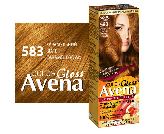 Краска для волос Acme Color Avena Gloss Color Стойкая 583 - Карамельный шатен (4823115502629), изображение 3 Краска для волос Acme Color Avena Gloss Color Стойкая 583 - Карамельный шатен (4823115502629), изображение 3