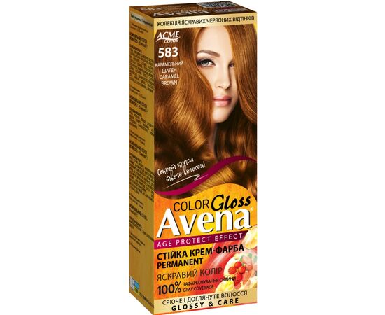 Краска для волос Acme Color Avena Gloss Color Стойкая 583 - Карамельный шатен (4823115502629)