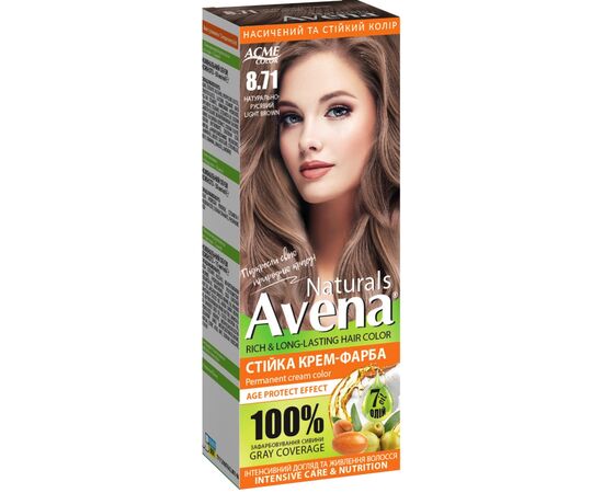 Фарба для волосся Acme Color Avena Naturals Стійка 8.71 - Light Brown (4823115503107)