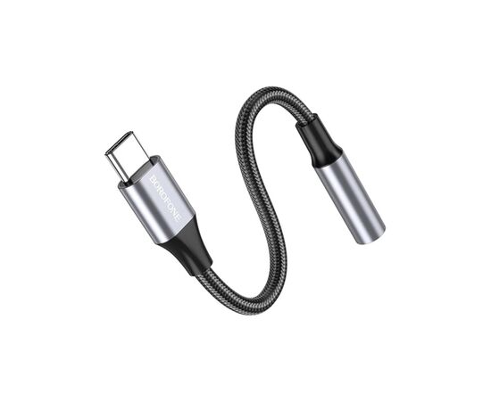 Адаптер USB-C to 3.5mm F 1.0m BV16 metal grey BOROFONE (6974443389975), изображение 3 Адаптер USB-C to 3.5mm F 1.0m BV16 metal grey BOROFONE (6974443389975), изображение 3