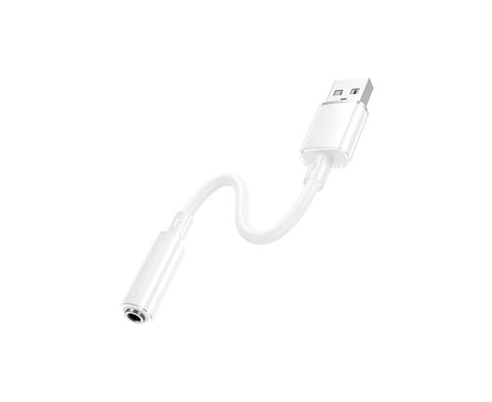 Адаптер USB-A to 3.5mm F 1.0m BV22 white BOROFONE (6941991117022), изображение 2 Адаптер USB-A to 3.5mm F 1.0m BV22 white BOROFONE (6941991117022), изображение 2