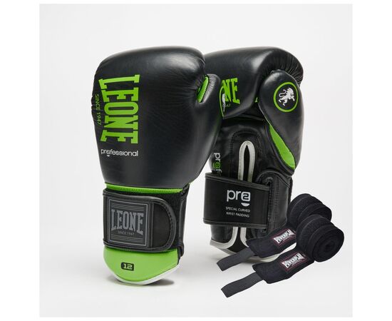 Боксерские перчатки Leone GN115 Professional 2 Black 16 унцій (GN115_Black_16oz)