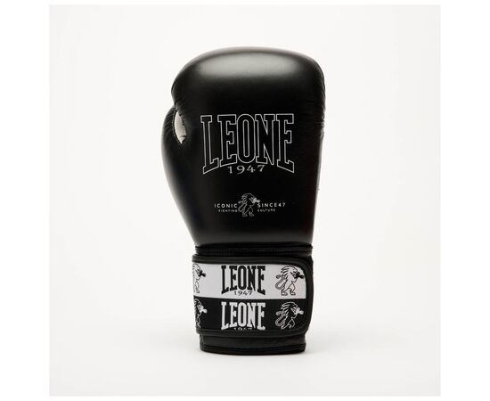 Боксерские перчатки Leone GN208 Iconic Black 12 унцій (GN208_Black_12oz), изображение 4 Боксерские перчатки Leone GN208 Iconic Black 12 унцій (GN208_Black_12oz), изображение 4