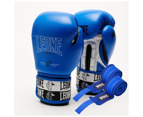 Боксерские перчатки Leone GN208 Iconic Blue 10 унцій (GN208_Blue_10oz)