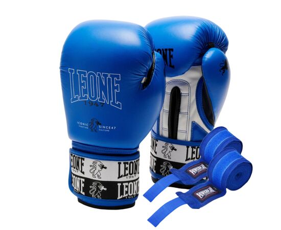 Боксерские перчатки Leone GN208 Iconic Blue 12 унцій (GN208_Blue_12oz)