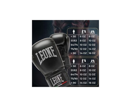 Боксерские перчатки Leone GN383 Thunder Black 16 унцій (GN383_Black_16oz), изображение 10 Боксерские перчатки Leone GN383 Thunder Black 16 унцій (GN383_Black_16oz), изображение 10