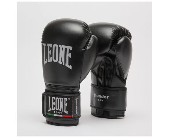 Боксерские перчатки Leone GN383 Thunder Black 8 унцій (GN383_Black_8oz), изображение 4 Боксерские перчатки Leone GN383 Thunder Black 8 унцій (GN383_Black_8oz), изображение 4