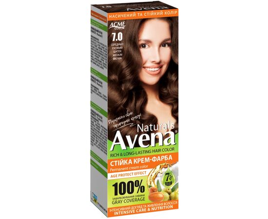 Фарба для волосся Acme Color Avena Naturals Стійка 7.0 - Medium Brown (4823115503114)
