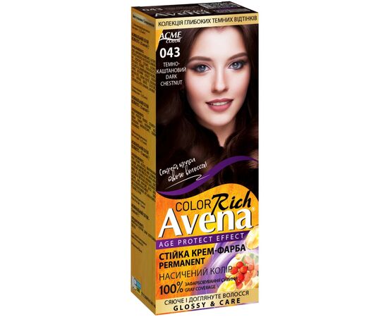 Фарба для волосся Acme Color Avena Rich Color Стійка 043 - Темно-каштановий (4823115502650)