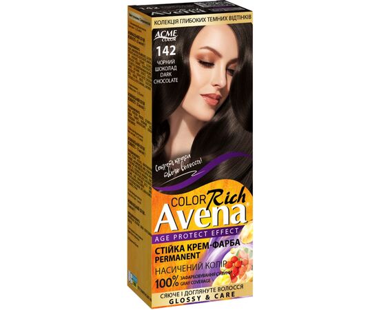 Краска для волос Acme Color Avena Rich Color Стойкая 142 - Черный шоколад (4823115502674)