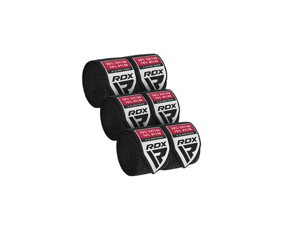 Бинт для спорту RDX RB Hand Wraps Combine 3 пари Black 4.5м (HWC-BBB+), зображення 2 Бинт для спорту RDX RB Hand Wraps Combine 3 пари Black 4.5м (HWC-BBB+), зображення 2