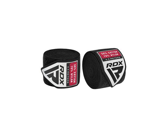 Бинт для спорту RDX RB Hand Wraps Combine 3 пари Black 4.5м (HWC-BBB+), зображення 4 Бинт для спорту RDX RB Hand Wraps Combine 3 пари Black 4.5м (HWC-BBB+), зображення 4