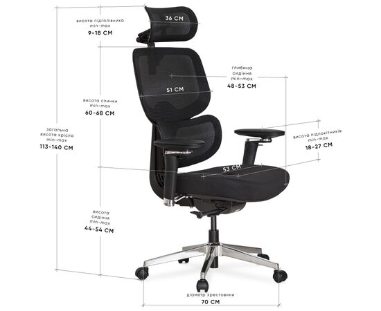Офисное кресло Mealux D2 Air Fabric Black (HF-D2 F/B), изображение 10 Офисное кресло Mealux D2 Air Fabric Black (HF-D2 F/B), изображение 10