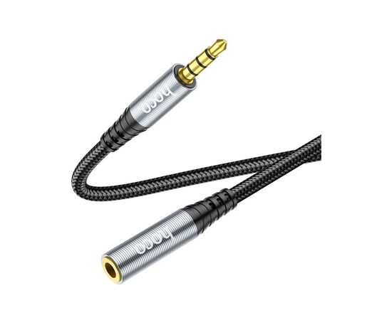 Кабель мультимедийный 3.5mm M to 3.5mm F 2.0m Gray HOCO (6931474762160), изображение 3 Кабель мультимедийный 3.5mm M to 3.5mm F 2.0m Gray HOCO (6931474762160), изображение 3